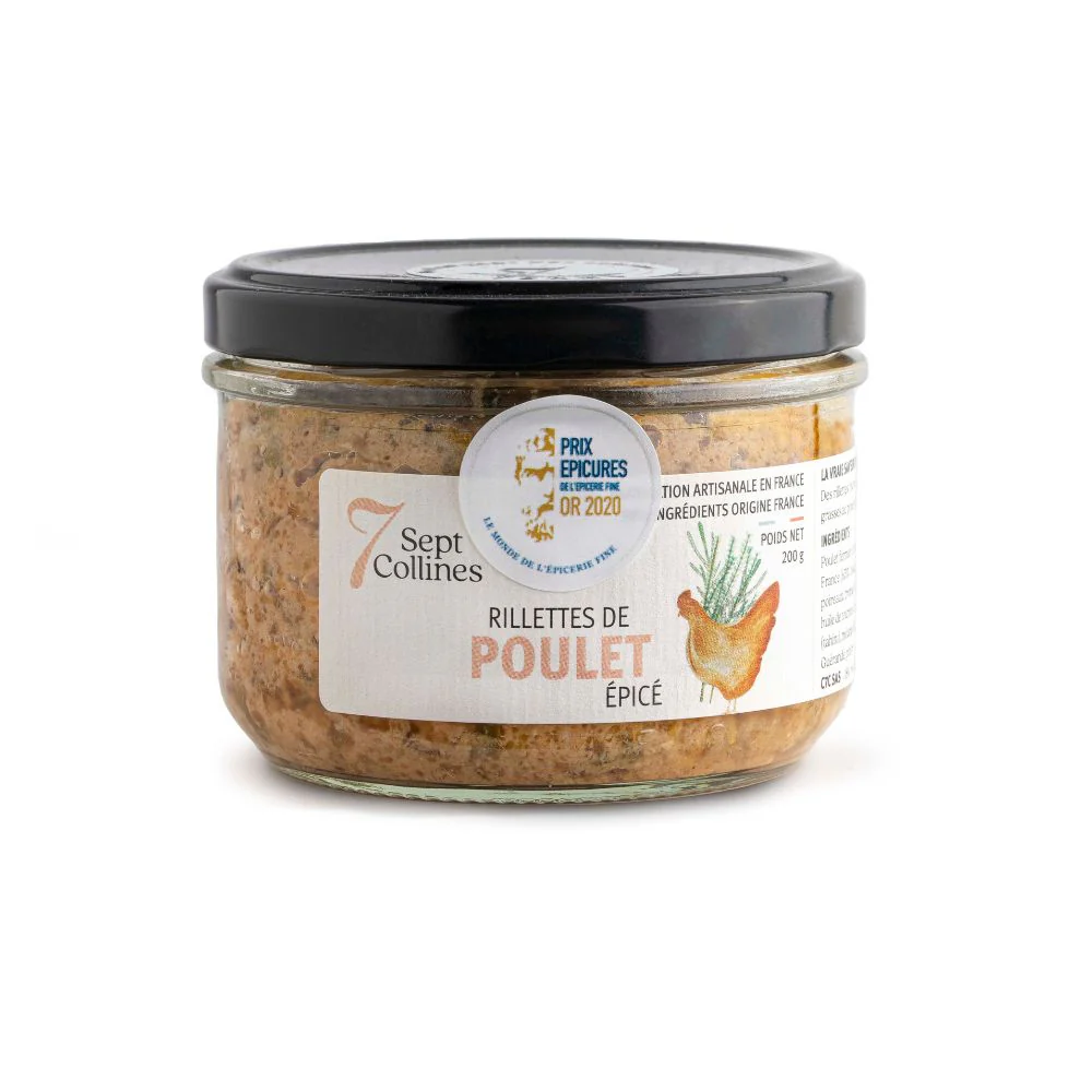 RILLETTES DE POULET ÉPICÉ 7 COLLINES 200G