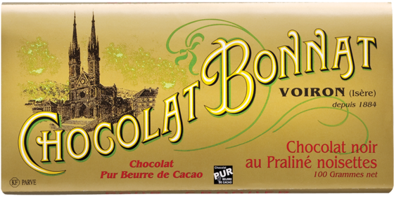 TABLETTE DE CHOCOLAT NOIR PRALINÉ NOISETTES