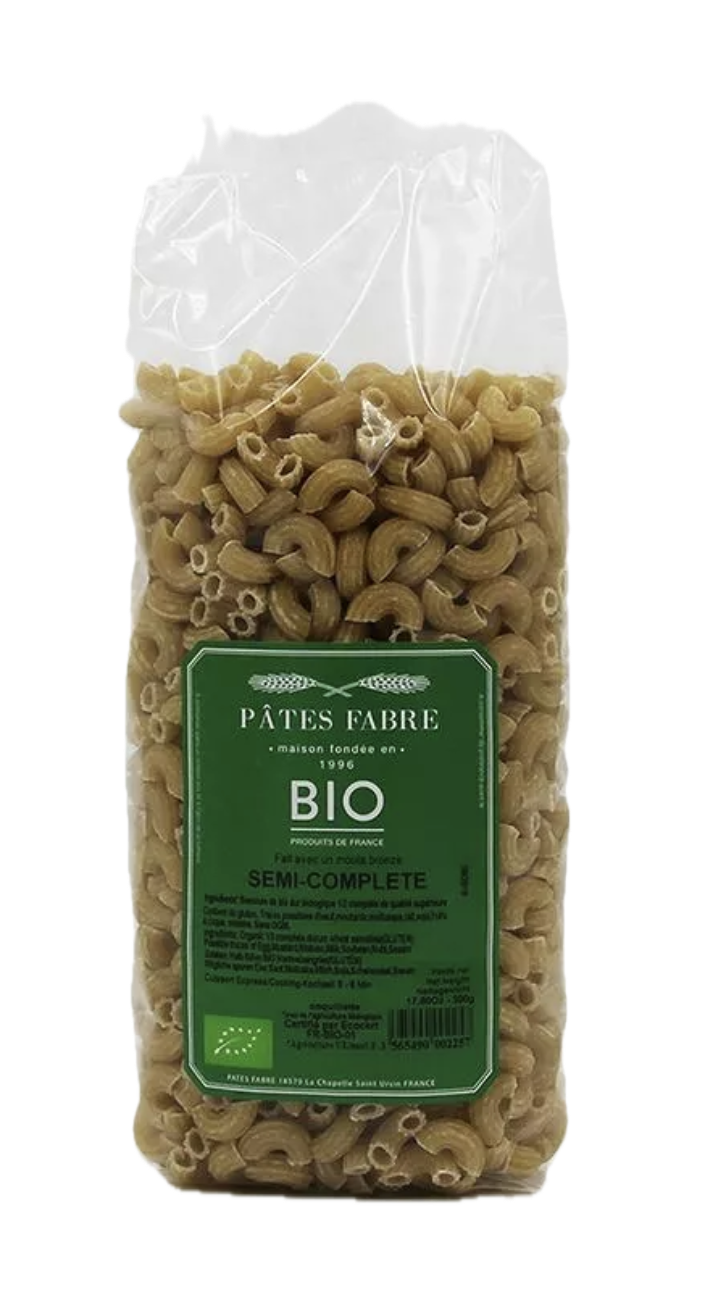 PÂTES BIO COQUILLETTES SEMI COMPLÈTES FABRE 500g