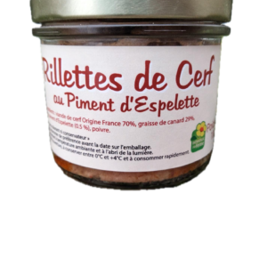 RILLETTES DE CERF AU PIMENT D'ESPELETTE LA FERME DE L'ÉTANG 100G