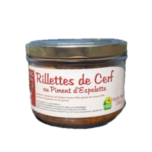 RILLETTES DE CERF AU PIMENT D'ESPELETTE LA FERME DE L'ÉTANG 200G