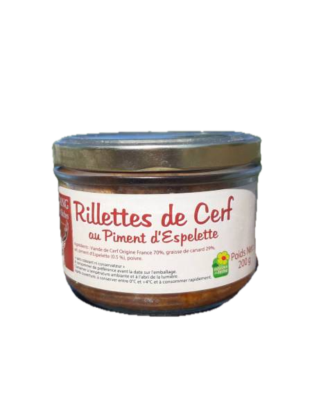 RILLETTES DE CERF AU PIMENT D'ESPELETTE LA FERME DE L'ÉTANG 200G