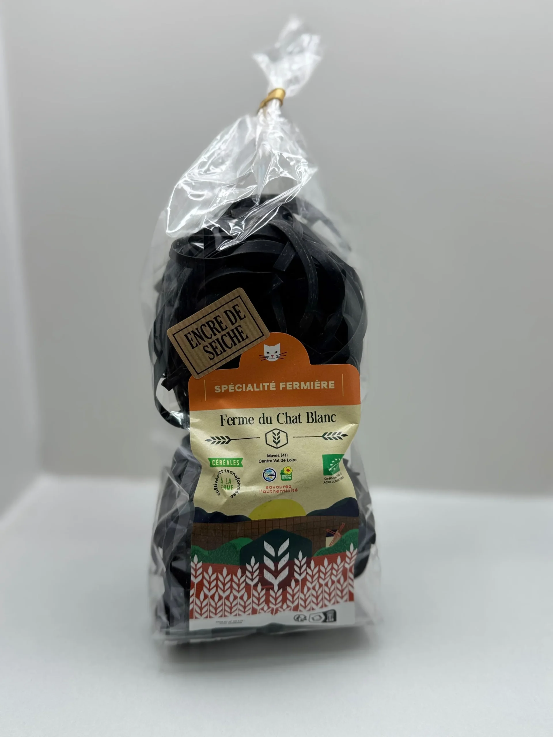PÂTE TAGLIATELLE BIO À L'ENCRE DE SEICHE BIO FERME DU CHAT 300G