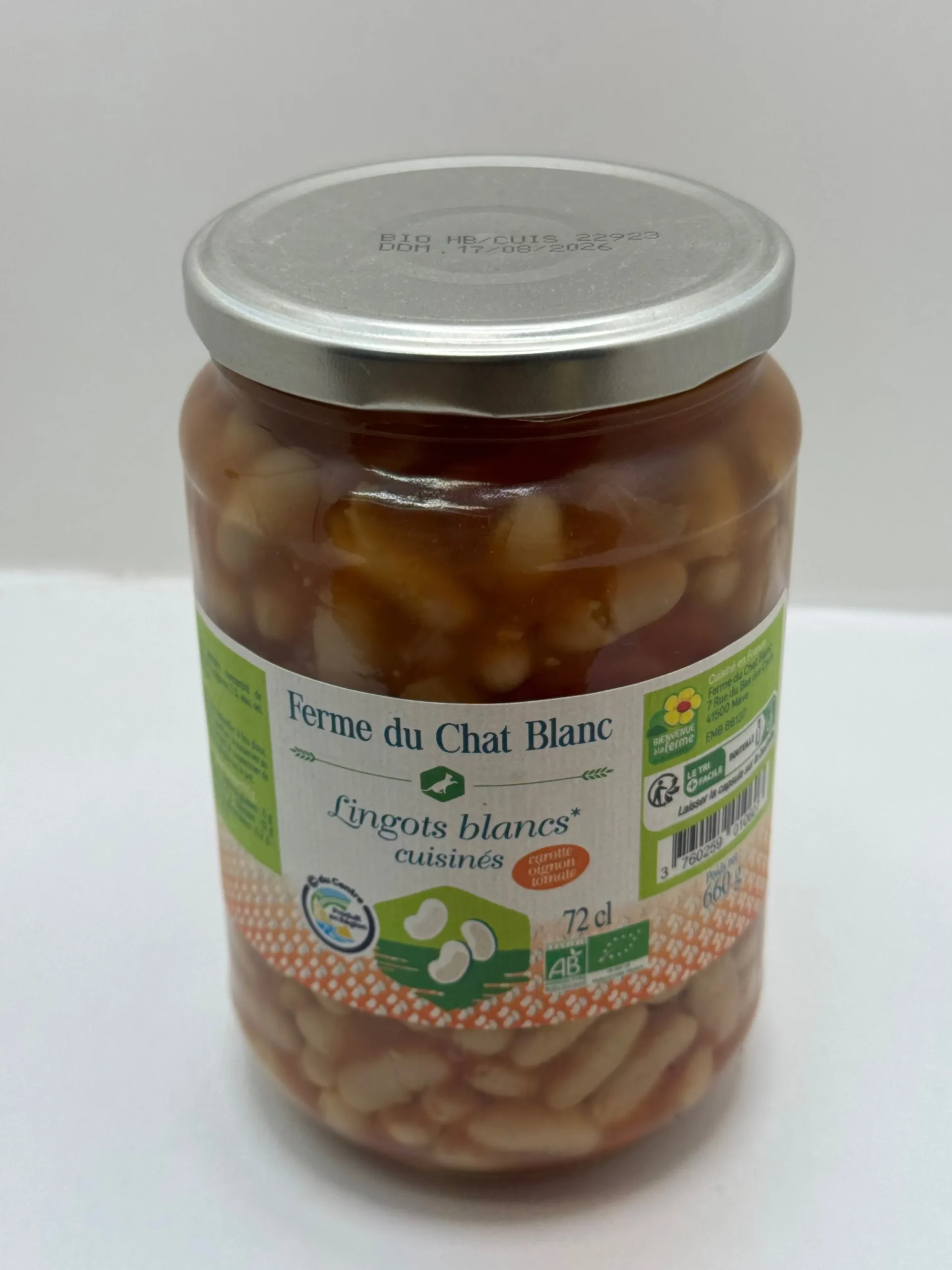 LINGOTS BLANCS BIO A LA TOMATE FERME DU CHAT 72CL