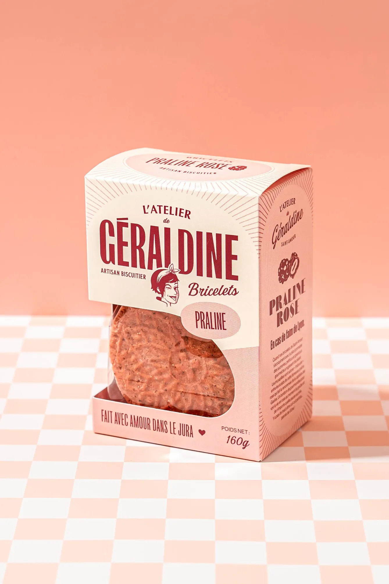 BRICELETS SUCRES PRALINE ROSE 160G L'ATELIER DE GÉRALDINE