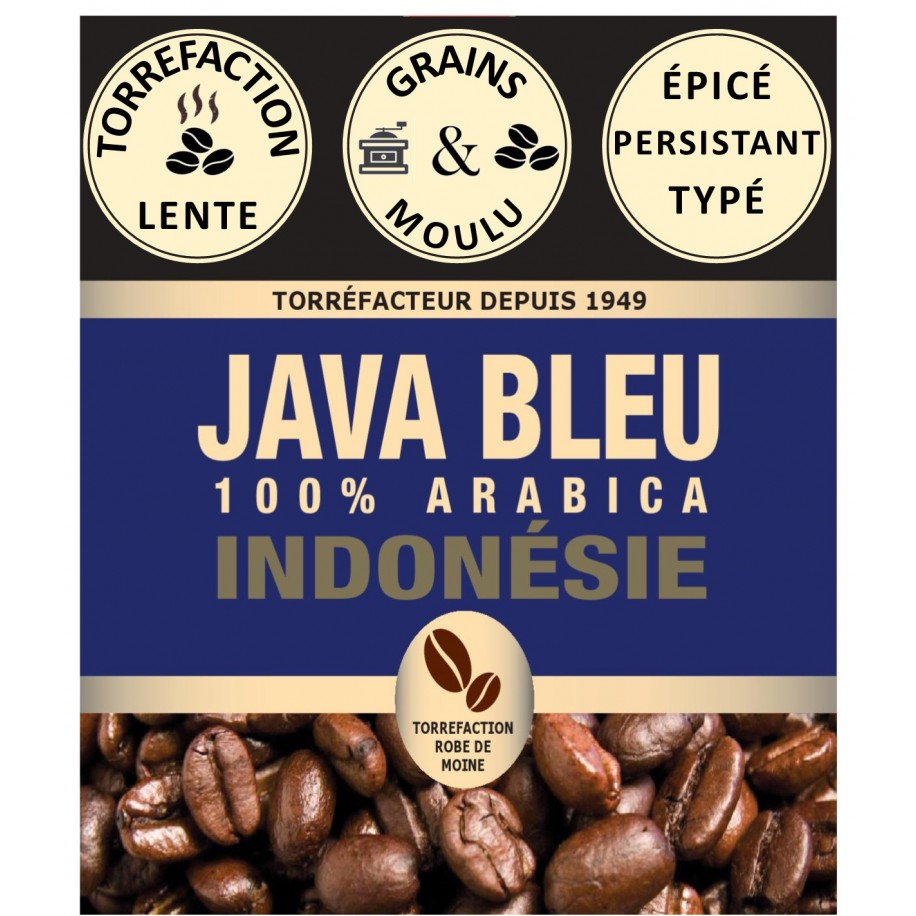 CAFE GRAINS JAVA BLEU VRAC CAFÉ HENRI