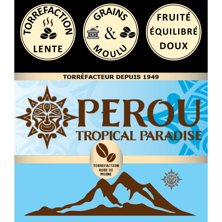 CAFE GRAINS BIO PEROU TROPICAL PARADISE VRAC CAFÉ HENRI