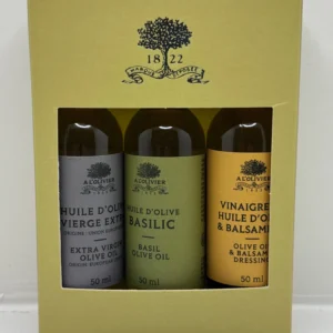 COFFRET HUILE D'OLIVE ET VINAIGRETTE X3 A L'OLIVIER