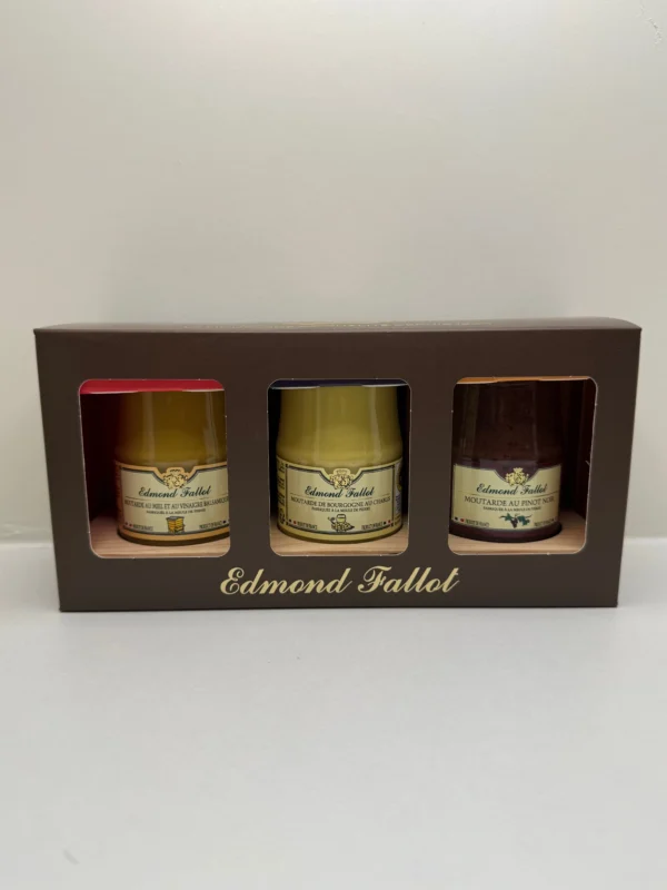 ETUI 3 MOUTARDES AVEC PLATEAU EN BOIS EDMOND FALLOT