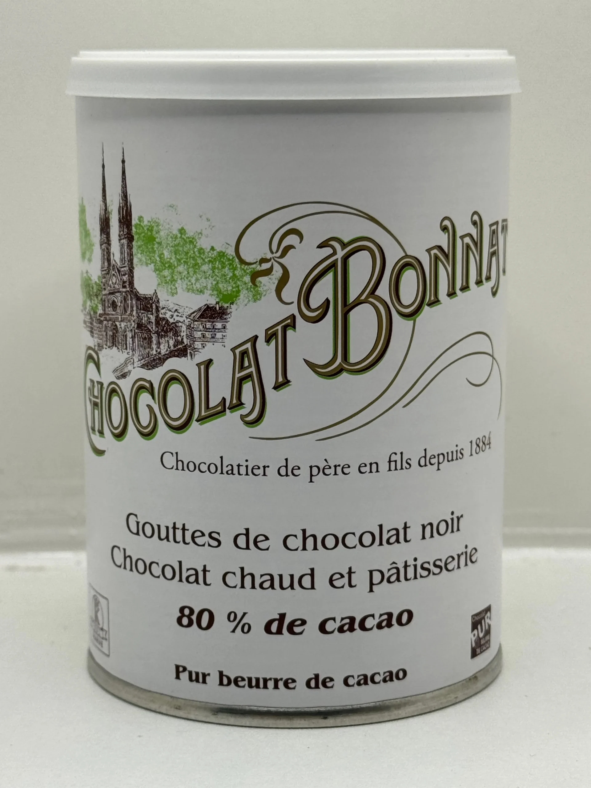 BOÎTE GOUTTES DE CHOCOLAT NOIR 80% CACAO