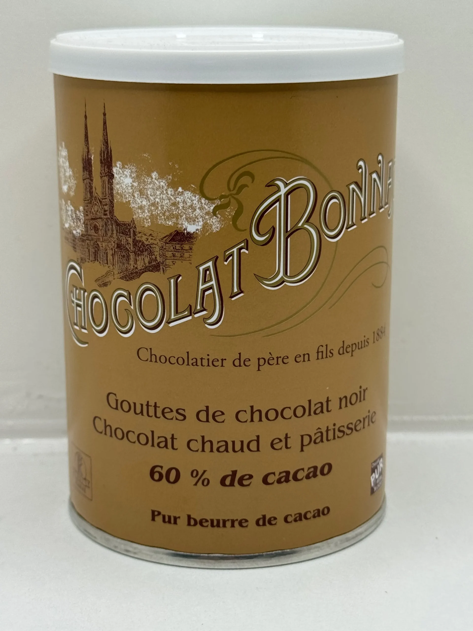 BOÎTE GOUTTES DE CHOCOLAT NOIR 60% CACAO