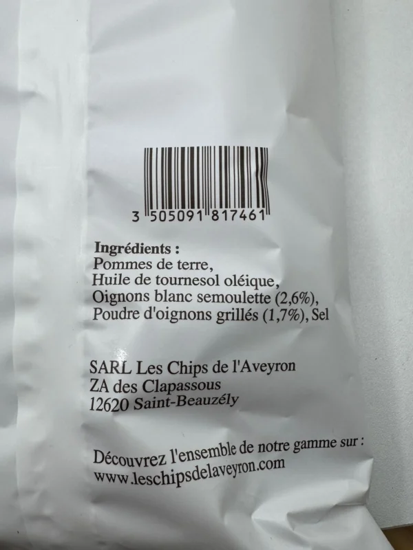 CHIPS À L'OIGNON CHIPS DE L'AVEYRON – Image 2
