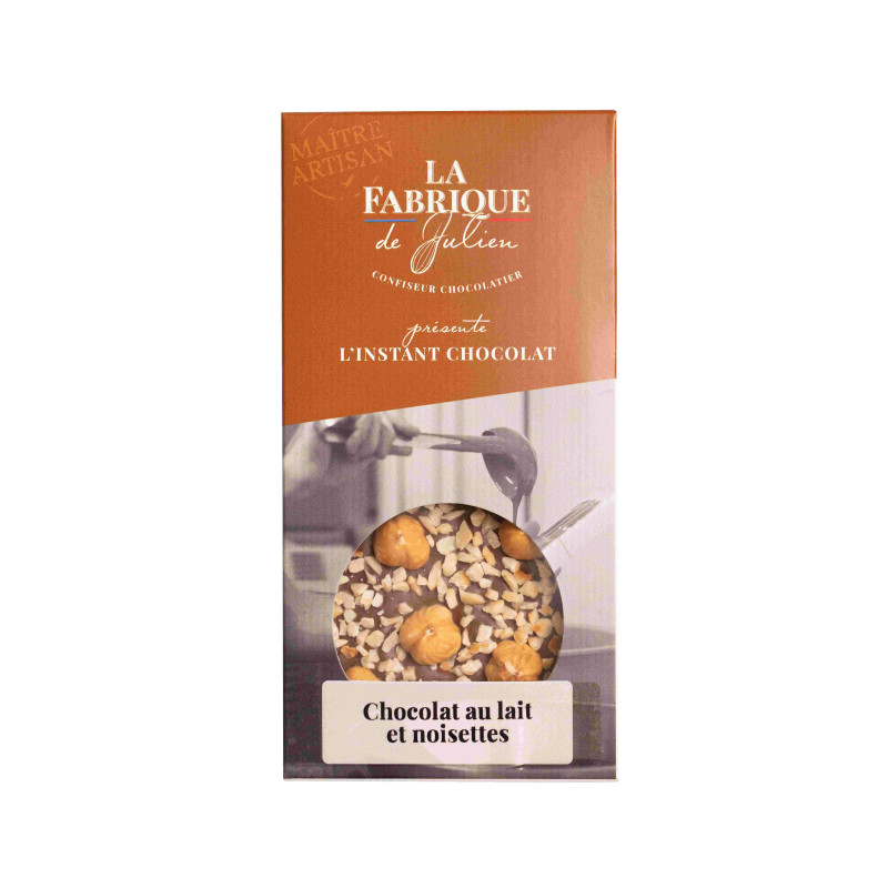TABLETTE CHOCOLAT AU LAIT ET NOISETTES 110G LA FABRIQUE DE JULIEN