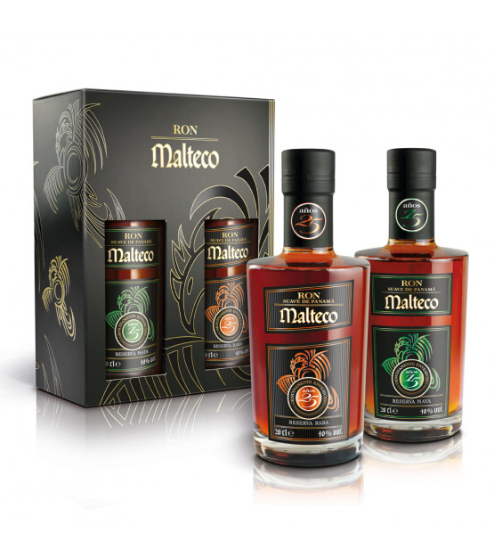 COFFRET RHUM MALTECO PANAMA 15 ET 25 ANS 40% BRUANT 2x20CL