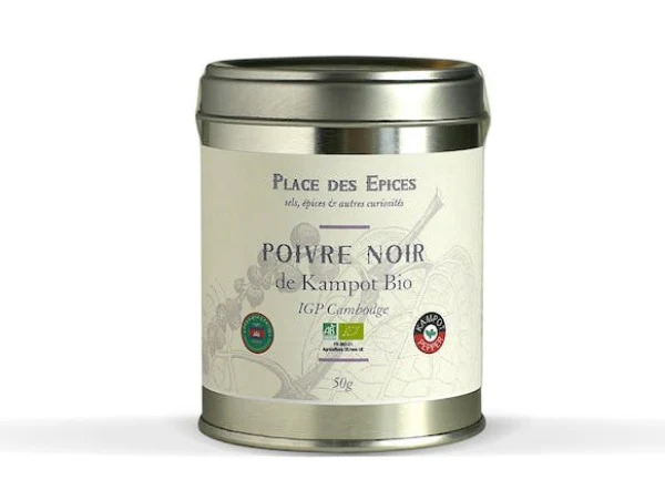 POIVRE NOIR DE KAMPOT IGP BIO 50G PLACE DES ÉPICES