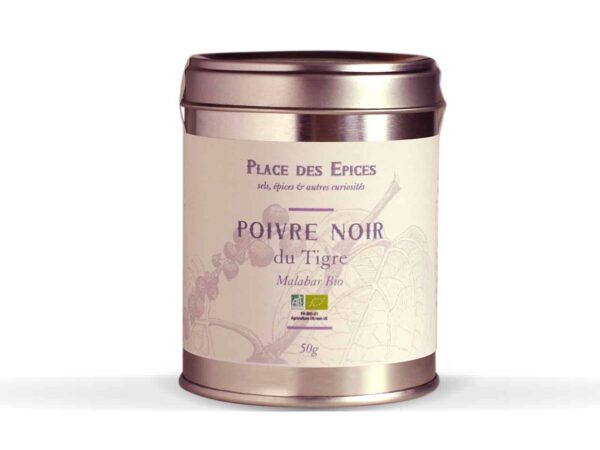 POIVRE NOIR DU TIGRE MALABAR BIO 50G PLACE DES ÉPICES