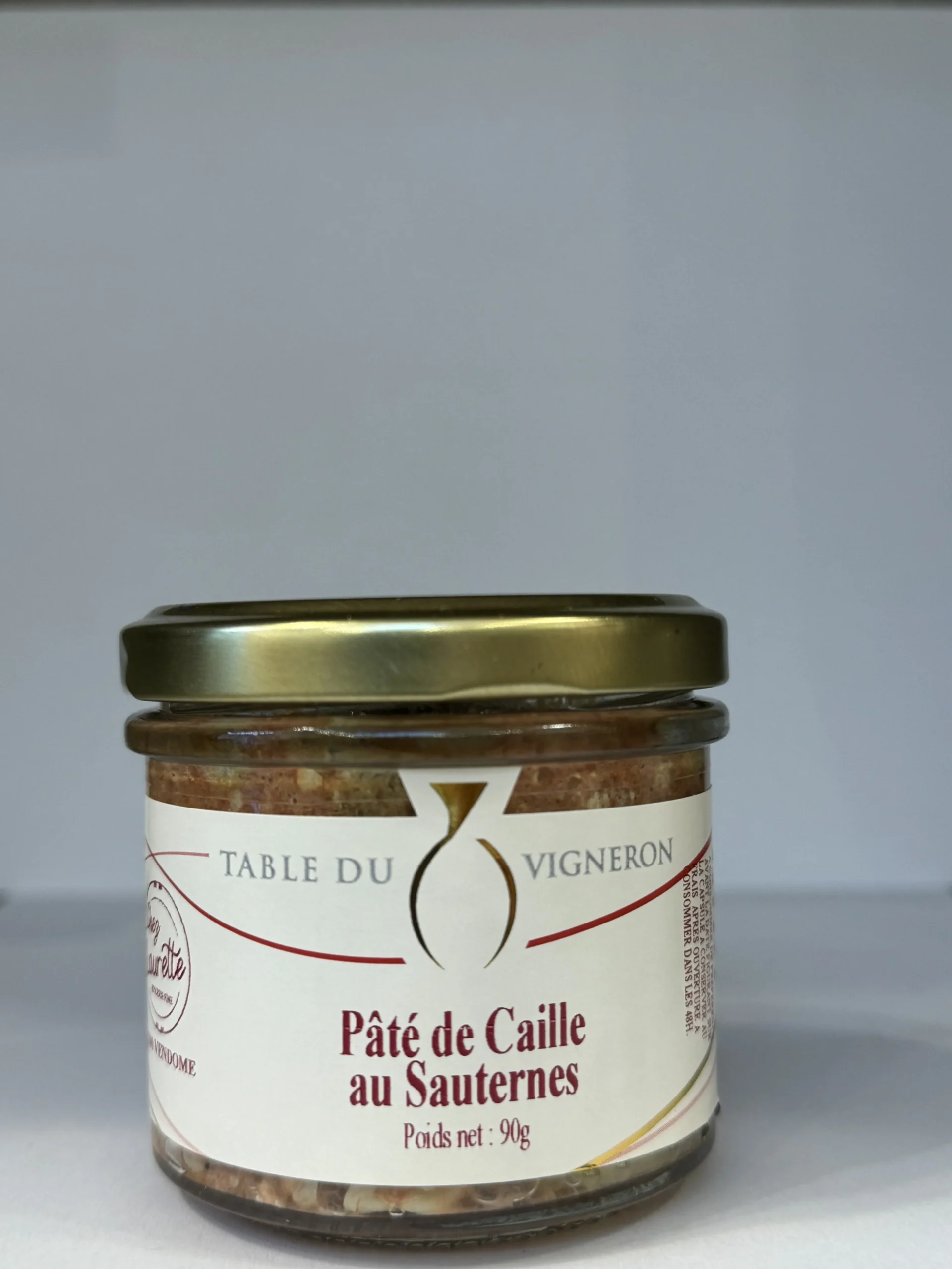 PÂTÉ CAILLE AU SAUTERNE LES SANTOLINES 90G