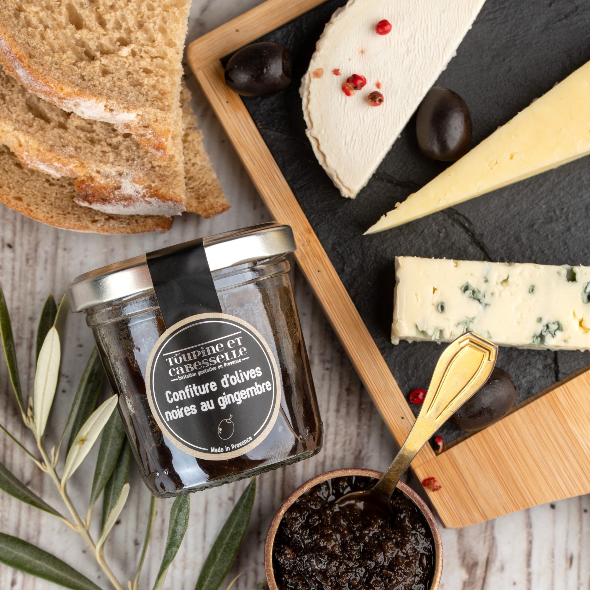 CONFITURE OLIVES NOIRES GINGEMBRE 90G TOUPINE ET CABESSELLE