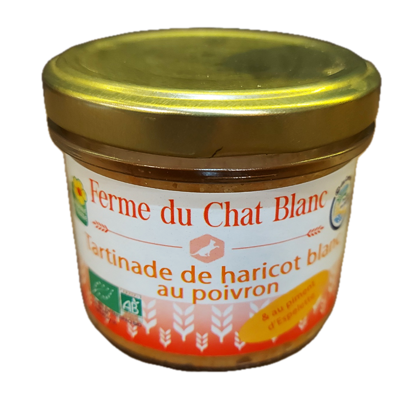 TARTINADE HARICOT POIVRON PIMENT ESPELETTE BIO FERME DU CHAT 90G