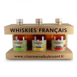 WHISKY FRANÇAIS CHARMEVAL  FÛT BOURGOGNE, BANYULS, BOURBON 42% BRUANT 3X20CL