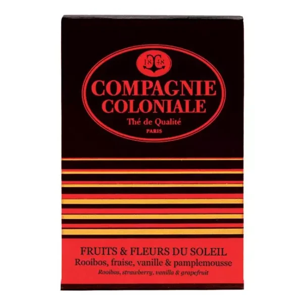 THÉ ROOIBOS FRUITS ET FLEURS DU SOLEIL COMPAGNIE COLONIALE 25 SACHETS