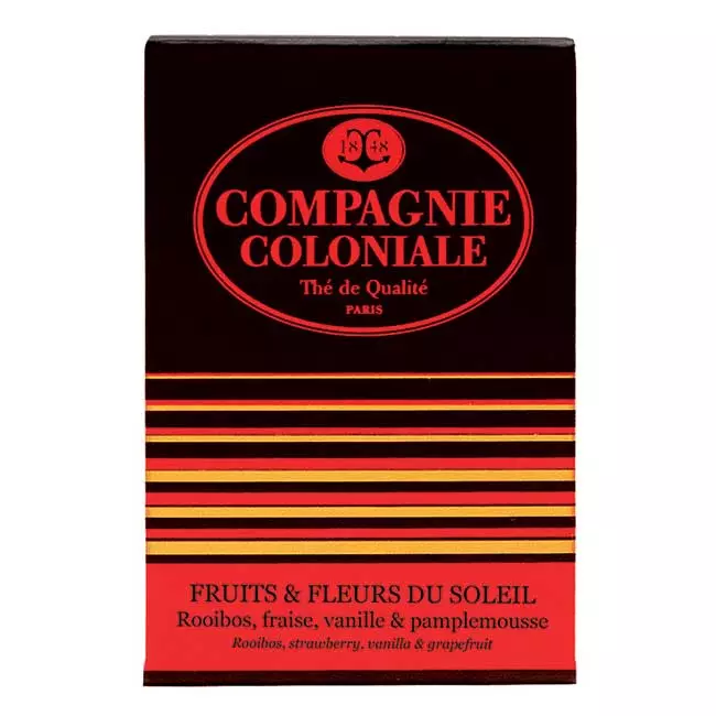 THÉ ROOIBOS FRUITS ET FLEURS DU SOLEIL COMPAGNIE COLONIALE 25 SACHETS