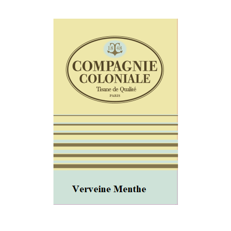 INFUSIONS VERVEINE 25 BERLINGOTS COMPAGNIE COLONIALE