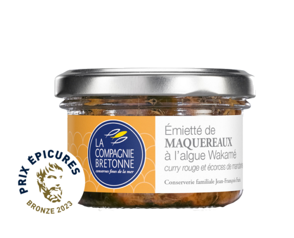 ÉMIETTÉ DE MAQUEREAUX ALGUE WAKAMÉ CURRY ROUGE ÉCORCE MANDARINE LA COMPAGNIE BRETONNE 90g (Copie)