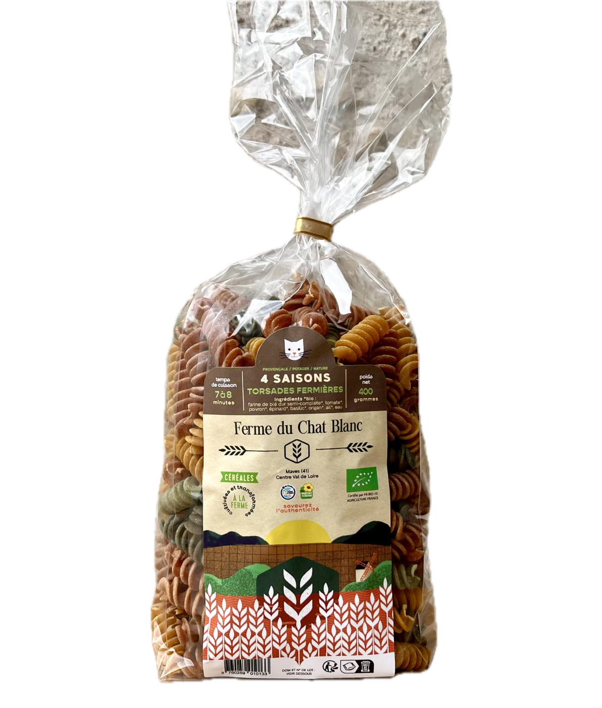 TORSADES ARTISANALE 4 SAISONS BIO FERME DU CHAT 400G
