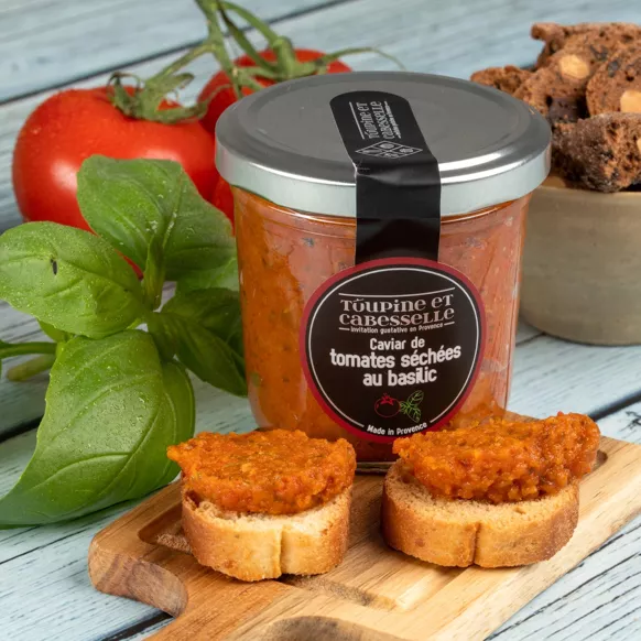CAVIAR DE TOMATES SECHEES AU BASILIC 90G TOUPINE ET CABESSELLE