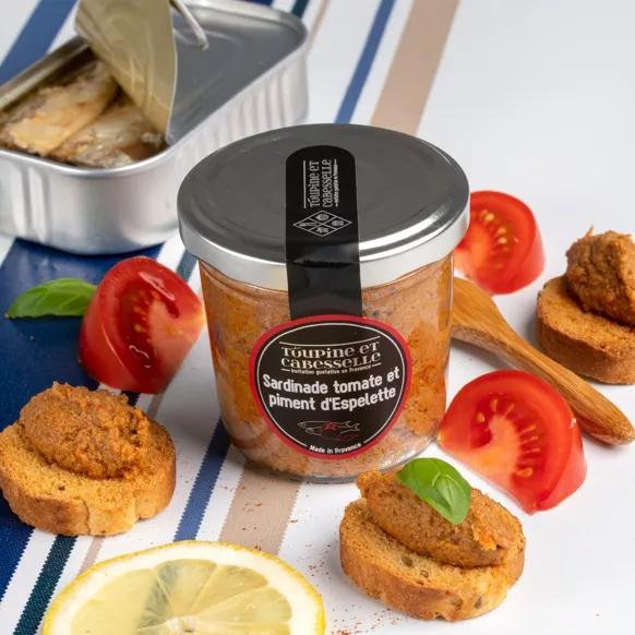 SARDINADE TOMATE ET PIMENT D’ESPELETTE 90G TOUPINE ET CABESSELLE