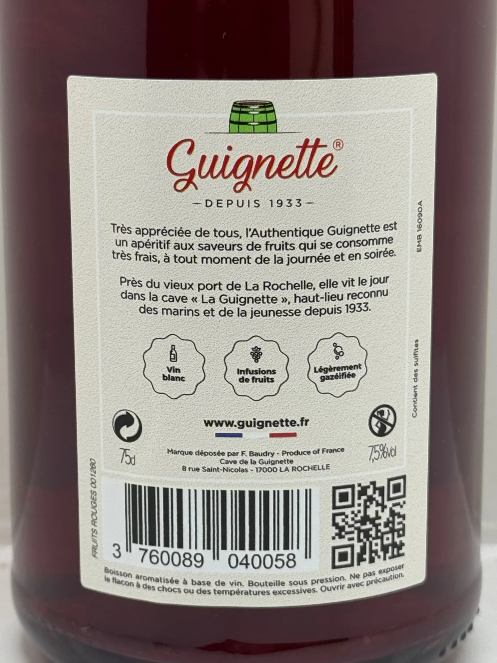 GUIGNETTE SAVEUR FRUITS ROUGES 75CL – Image 2