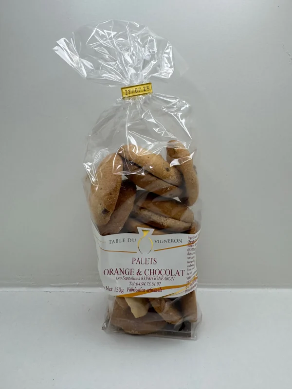 BISCUITS PALETS À L'ORANGE ET CHOCOLAT 150G LES SANTOLINES