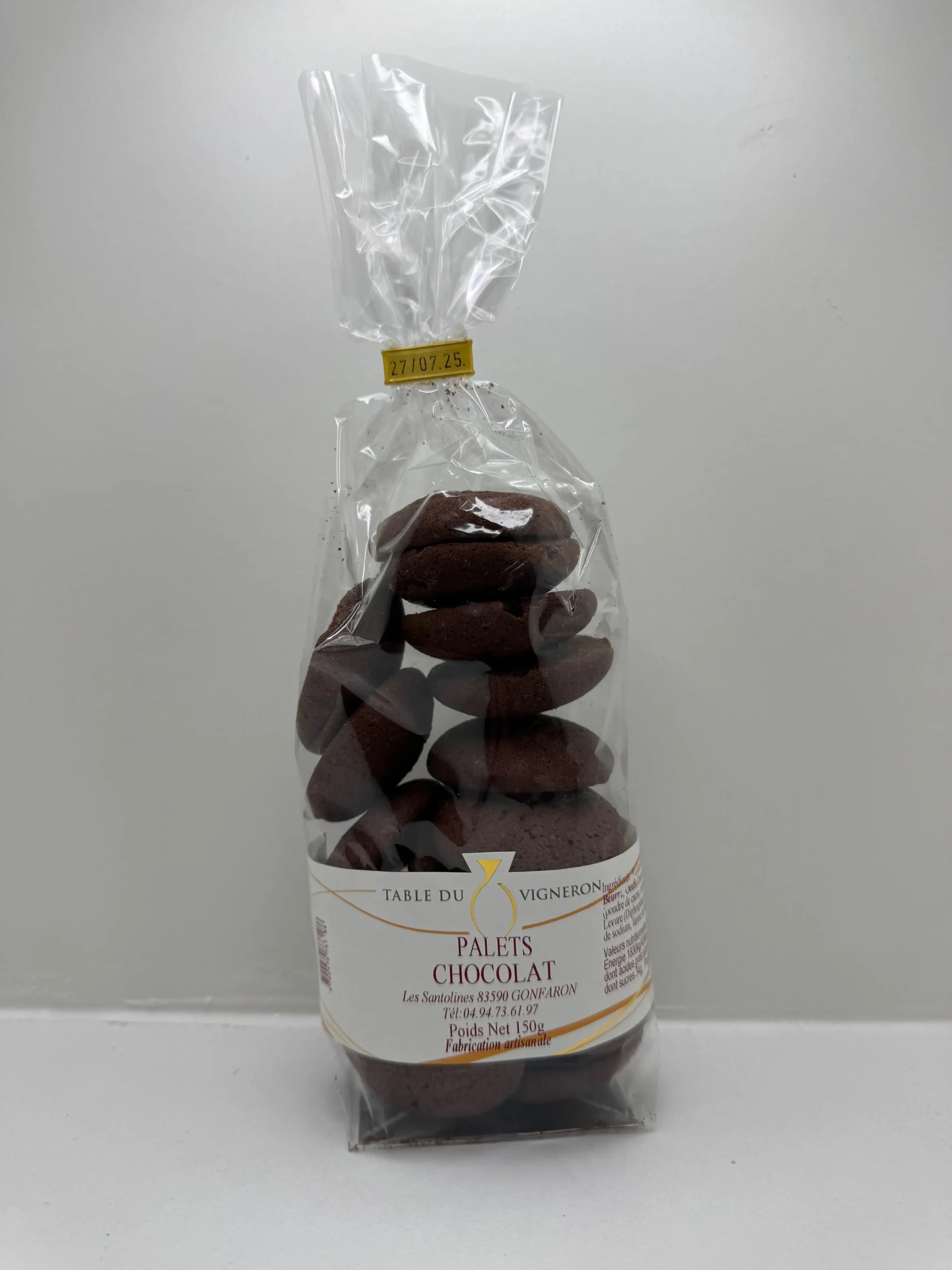 BISCUITS PALETS CHOCOLAT 150G LES SANTOLINES