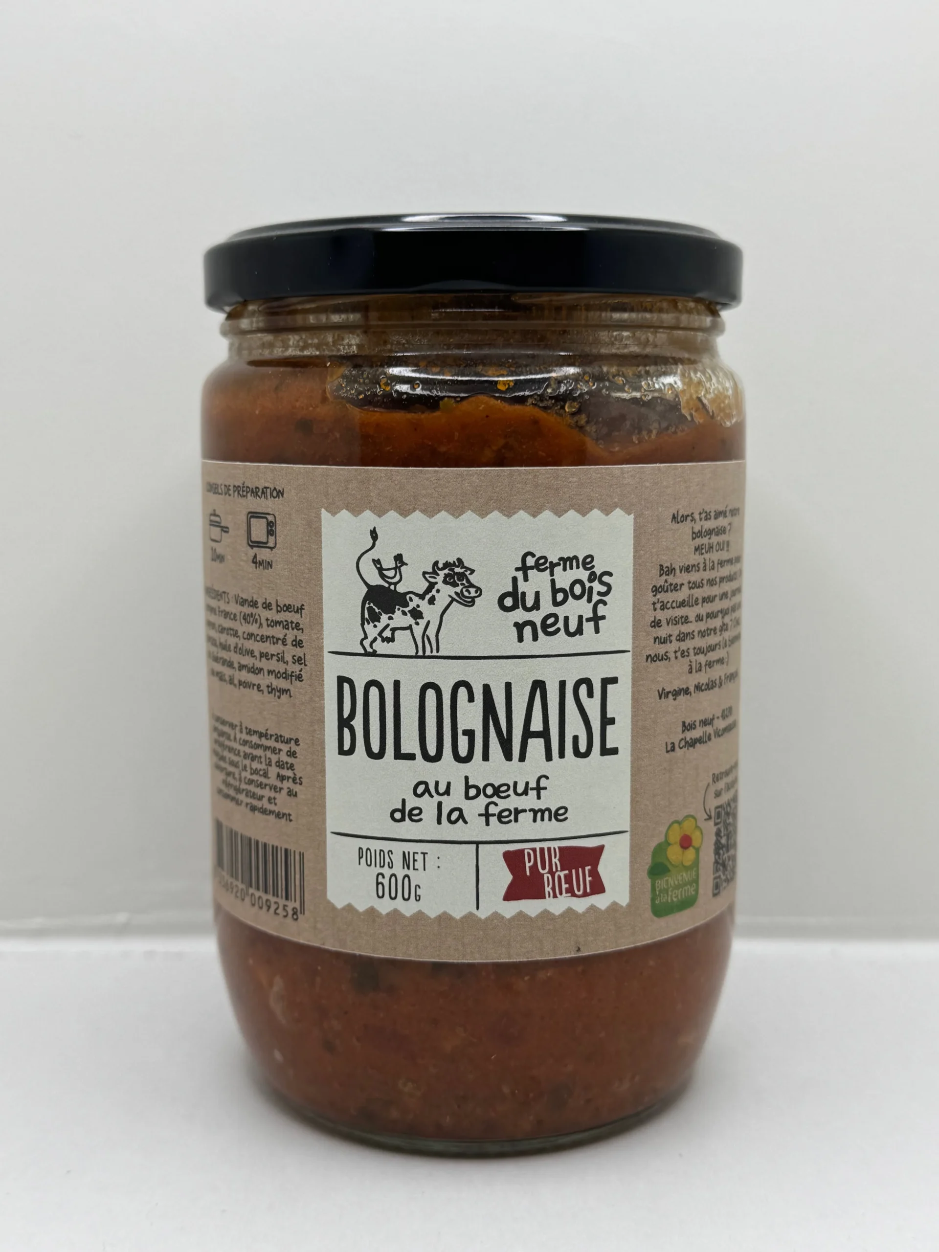 BOLOGNAISE DE BOEUF 600G LA FERME DU BOIS NEUF
