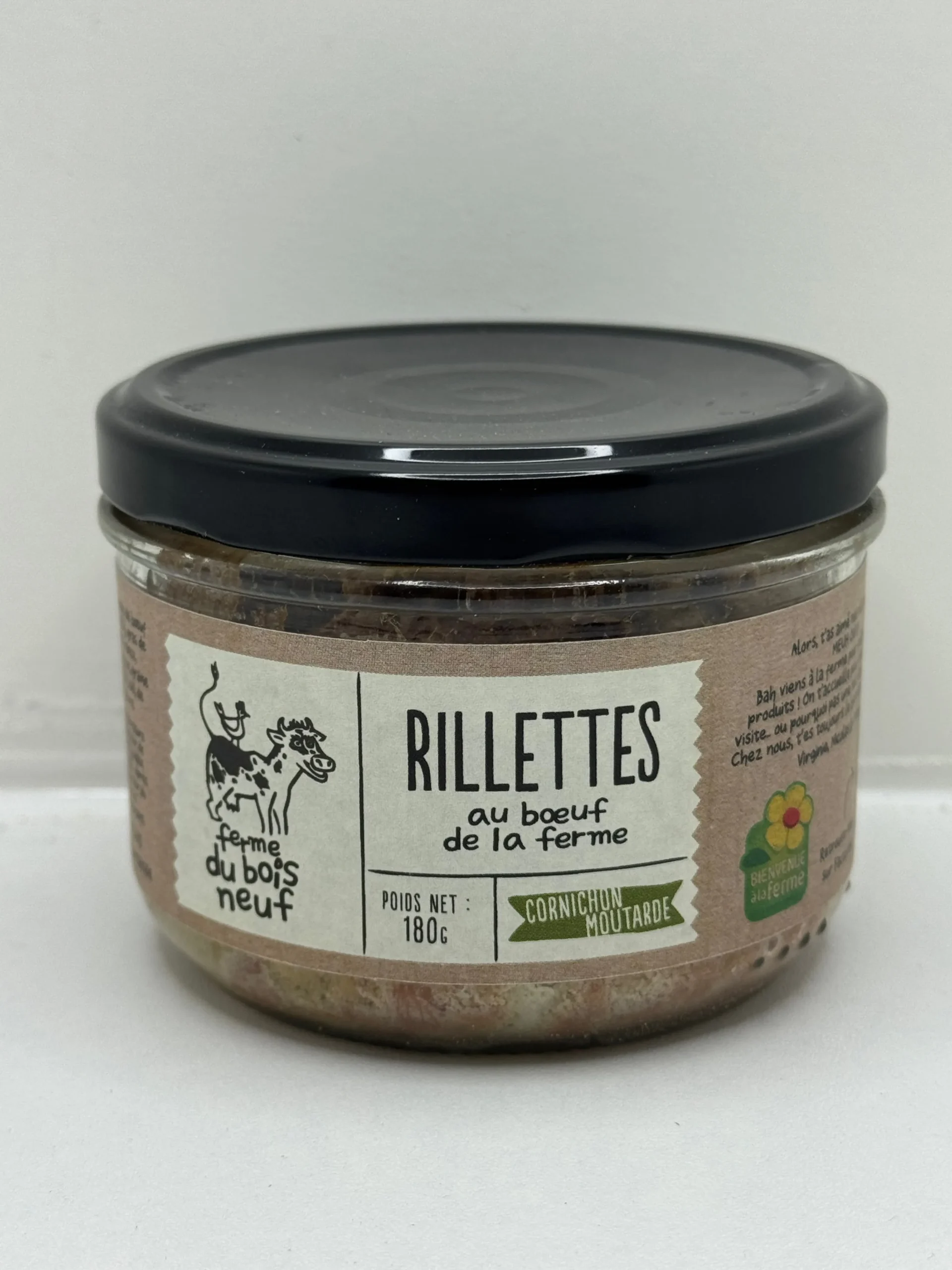 RILLETTES BOEUF CORNICHONS & GRAINES DE MOUTARDE 180G FERME DU BOIS NEUF