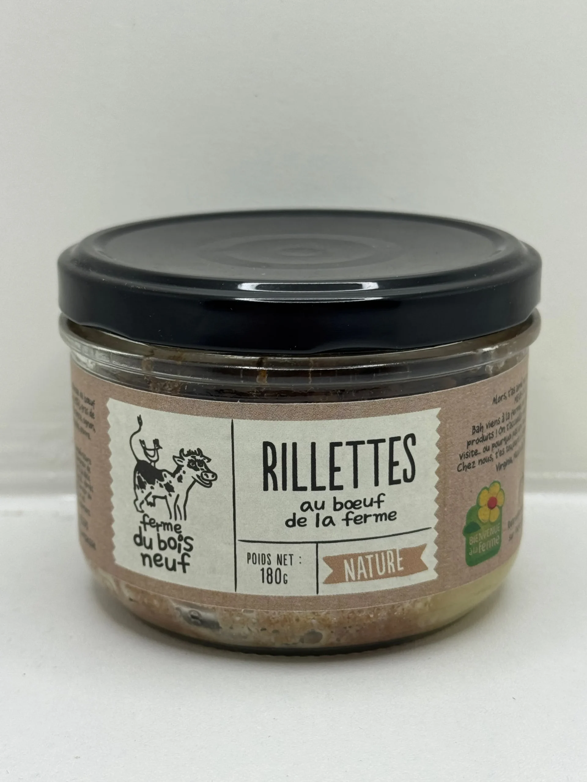 RILLETTES BOEUF NATURE 180G FERME DU BOIS NEUF