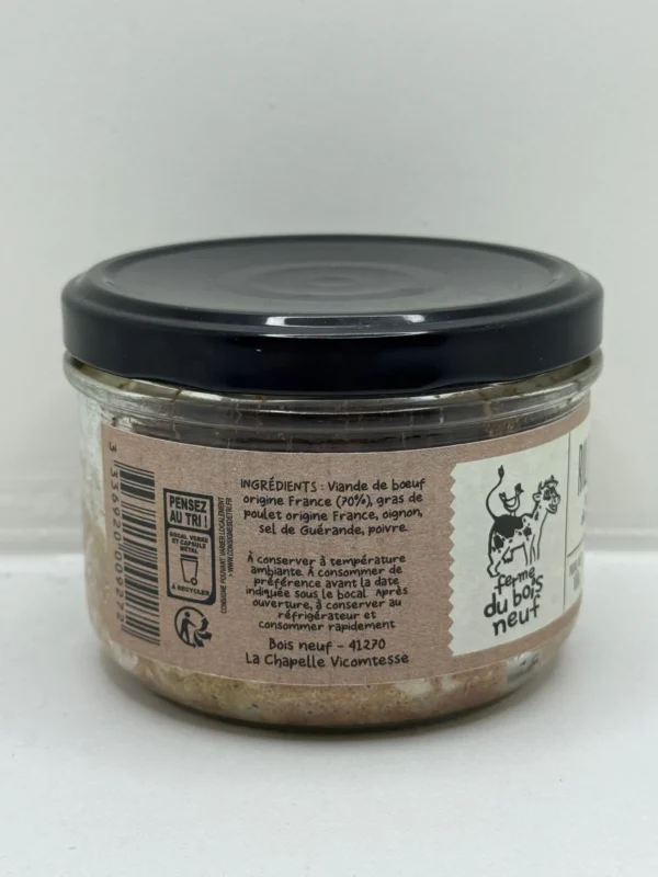RILLETTES BOEUF NATURE 180G FERME DU BOIS NEUF – Image 2