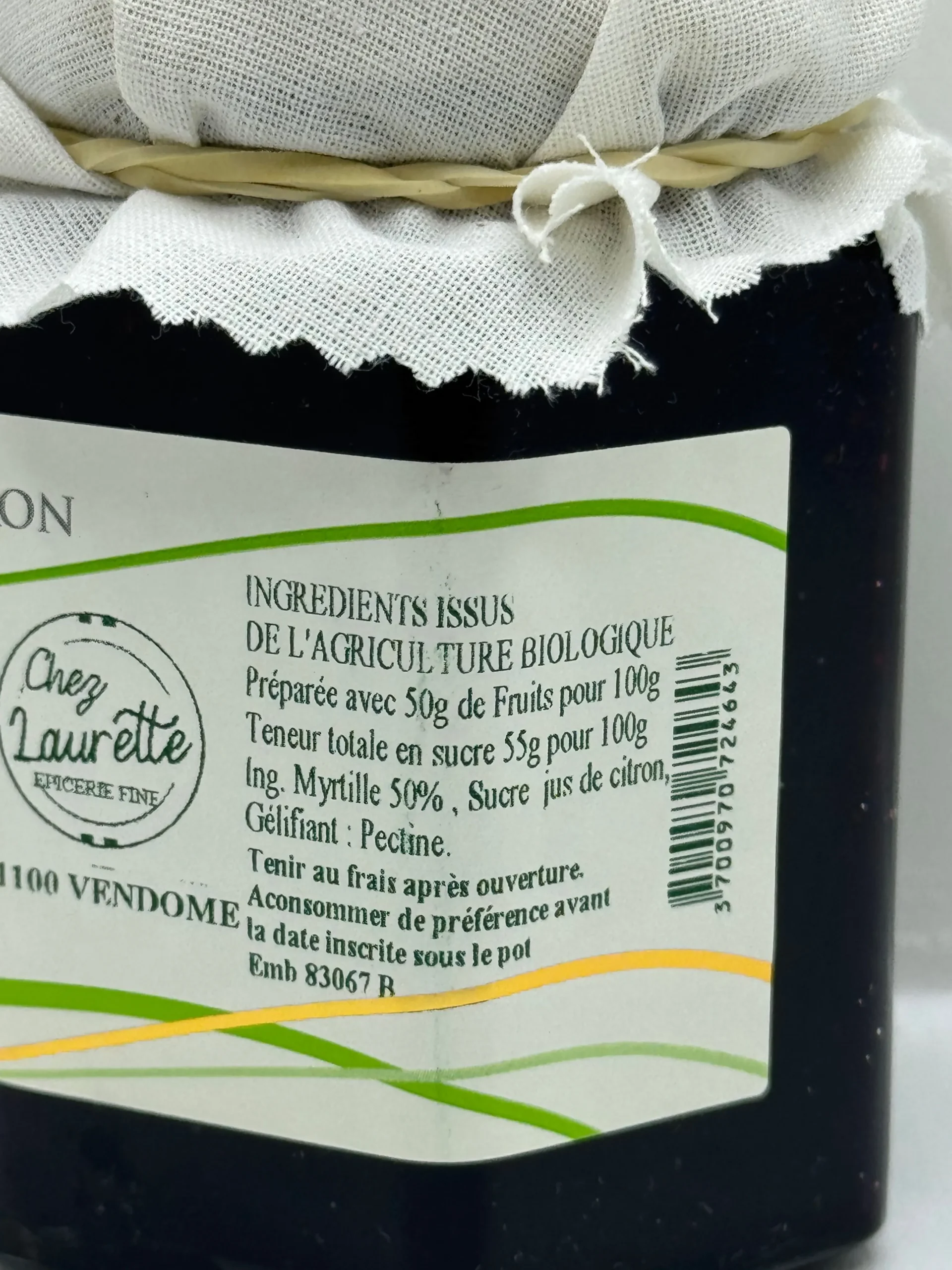 CONFITURE BIO MYRTILLE 230G SANTOLINES – Image 2