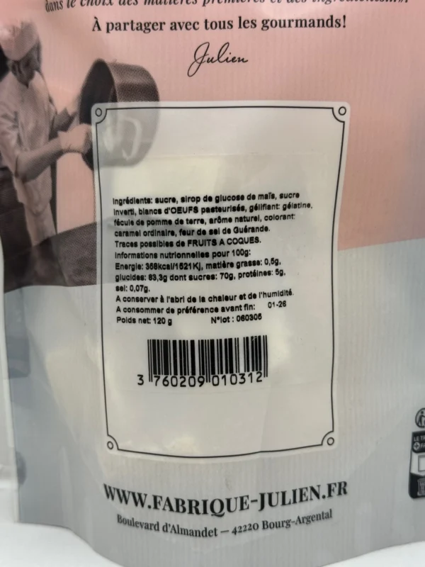 GUIMAUVE CARAMEL BEURRE SALÉ 120G LA FABRIQUE DE JULIEN – Image 2