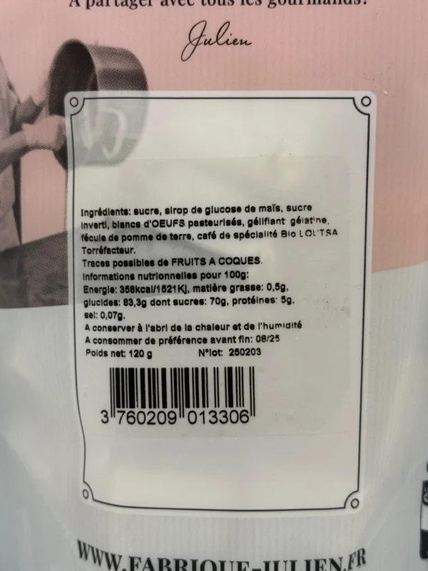 GUIMAUVE CAPPUCINO LOUSTA 120G LA FABRIQUE DE JULIEN – Image 2