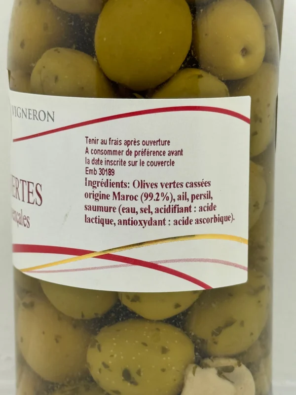 OLIVES VERTES CASSÉES À LA PROVENÇALE 200G LES SANTOLINES – Image 2