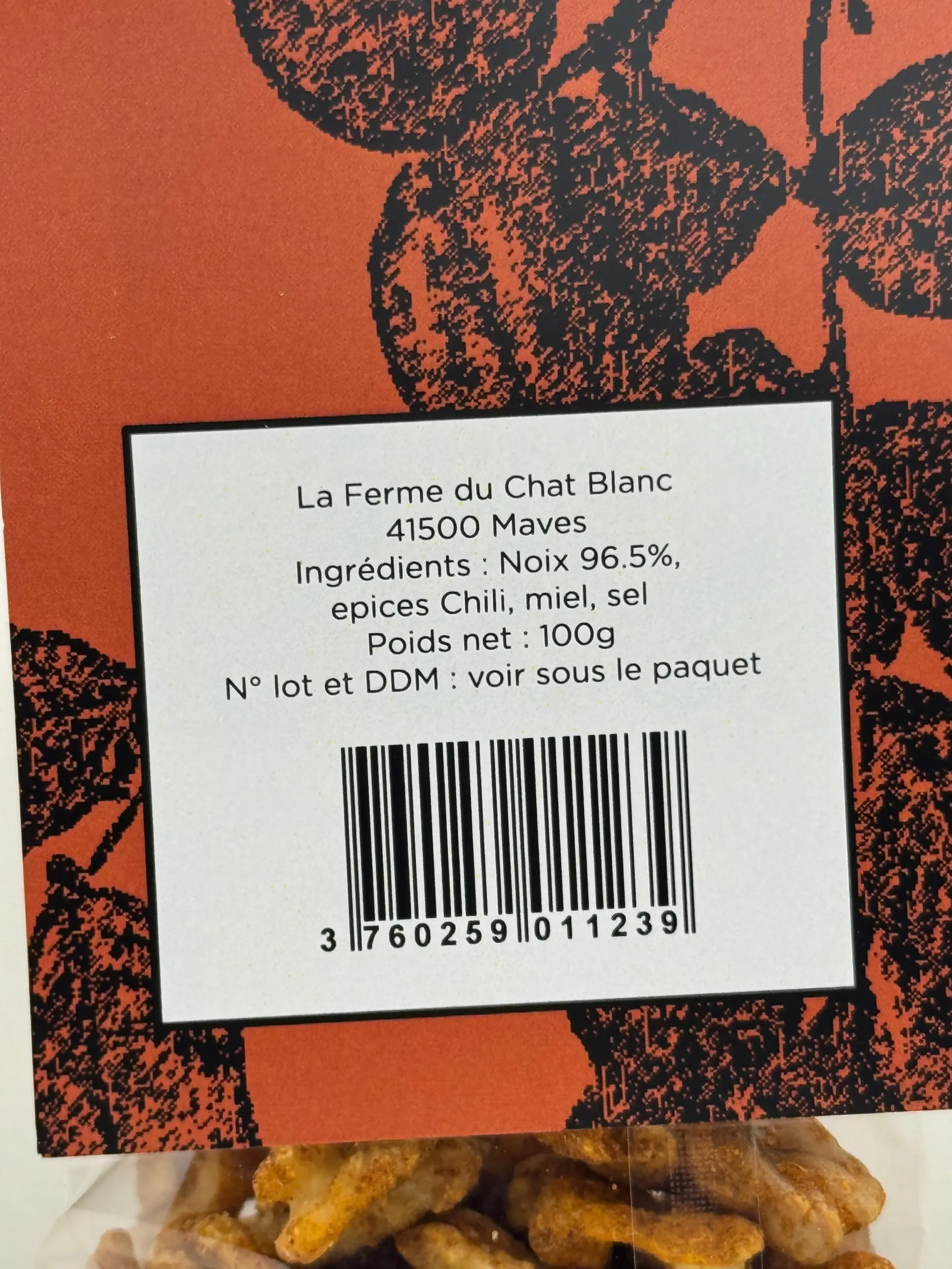 NOIX APÉRITIVES CURRY 100G LA FERME DU CHAT BLANC – Image 2
