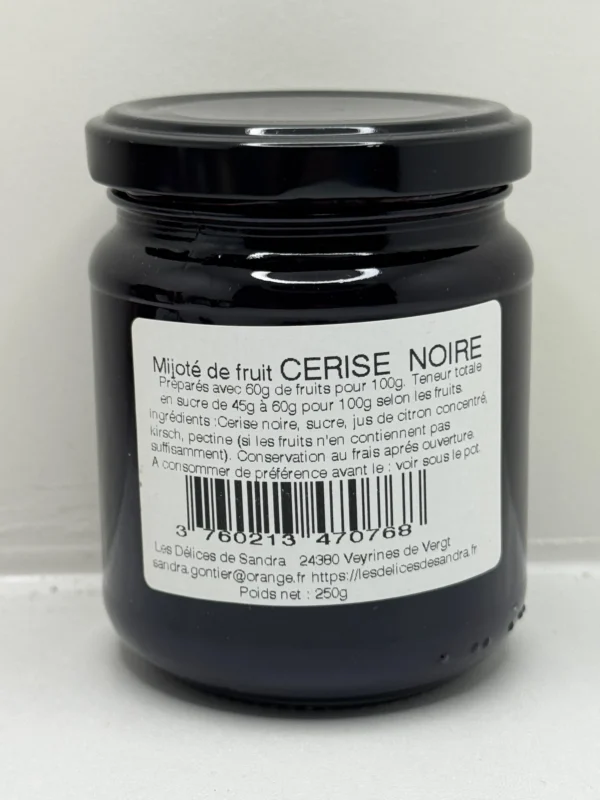 MIJOTÉS DE FRUITS CERISE GRIOTTE 250G LES DÉLICES DE SANDRA – Image 2
