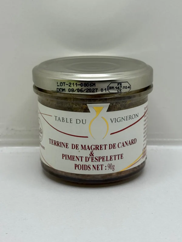 TERRINE AU MAGRET DE CANARD PIMENT D'ESPELETTE LES SANTOLINES 90G