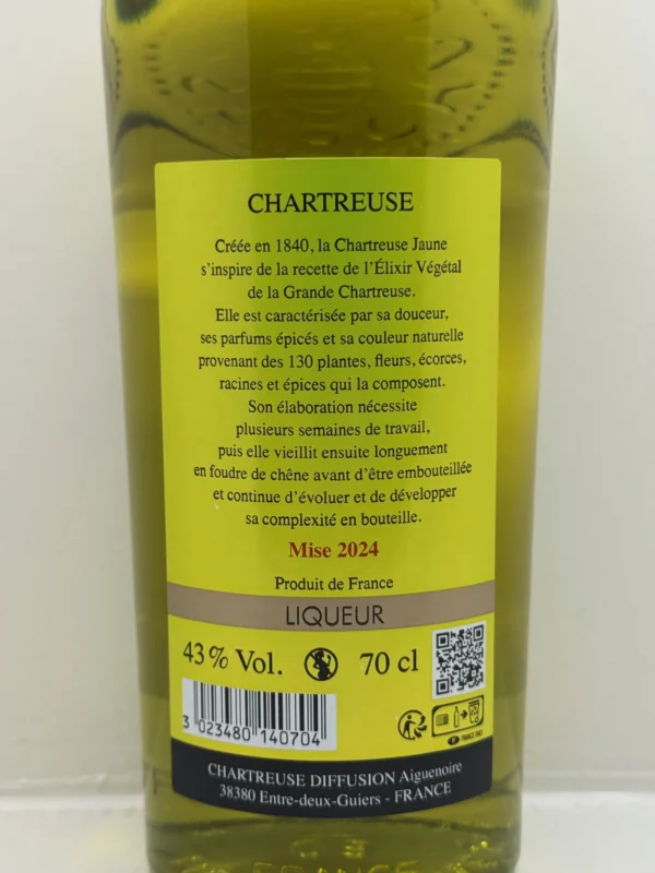 CHARTREUSE JAUNE 43% 70CL BRUANT – Image 2
