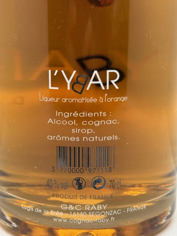 LIQUEUR D'ORANGE L'YBAR 40% 70CL G&C RABY – Image 2