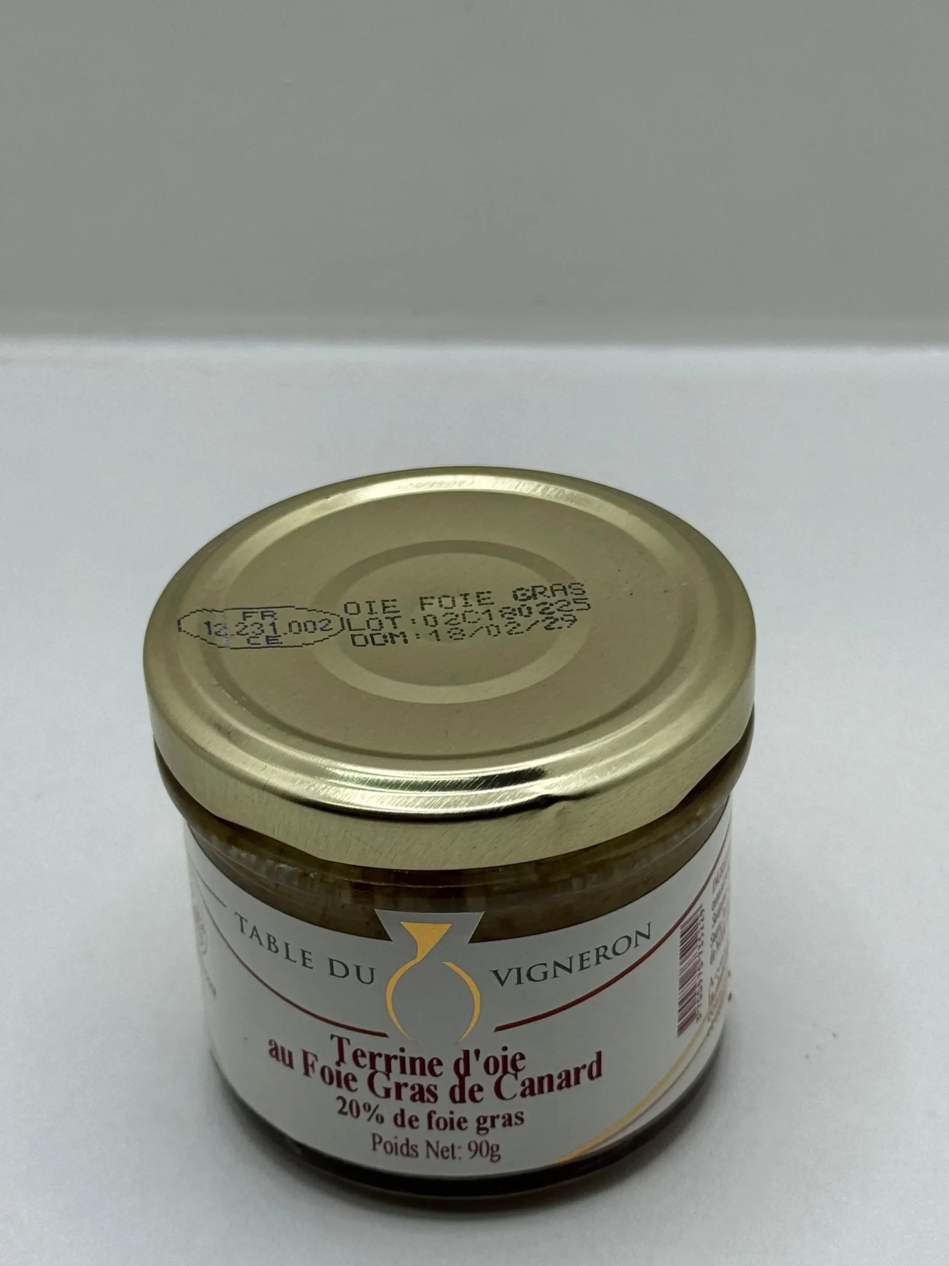 TERRINE OIE AU FOIE GRAS DE CANARD LES SANTOLINES 90G