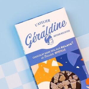 TABLETTE CHOCOLAT NOIR ECLATS BRICELETS MYRTILLE LA FABRIQUE DE GÉRALDINE