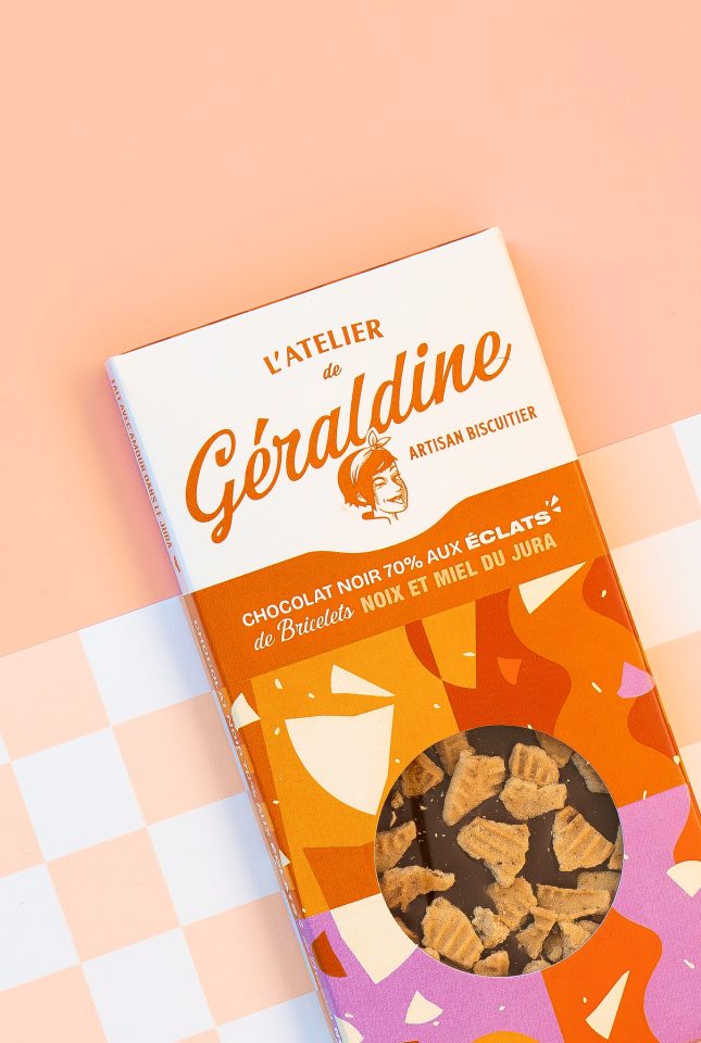 TABLETTE CHOCOLAT NOIR ECLATS BRICELETS NOIX & MIEL LA FABRIQUE DE GÉRALDINE